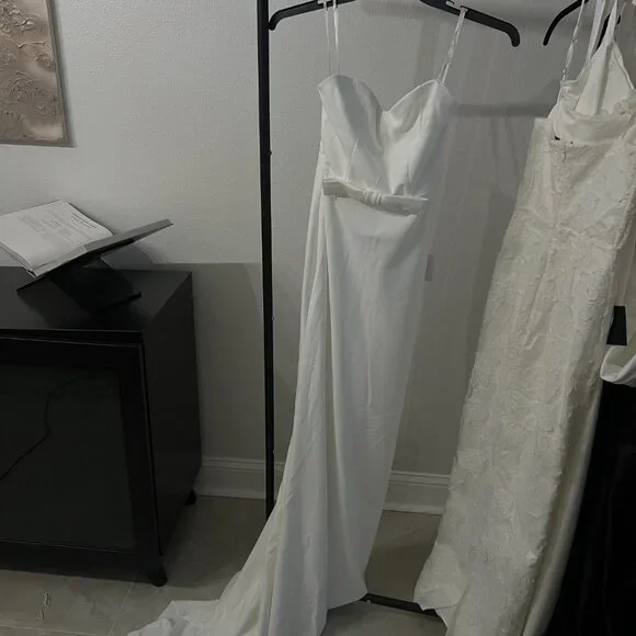 Lulus Momentous Romance White Strapless Bow Mermaid Maxi Dress - Size S - Picture 2 of 6